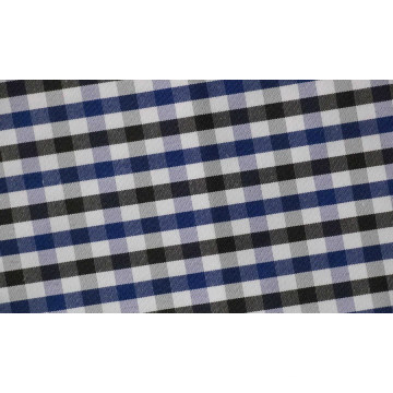 Charcoal/Navy Checks Chequer Comfortable Polyester Cotton Shirt Fabric